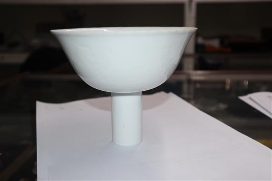 A Chinese anhua decorated dragon stem bowl height 13.5cm